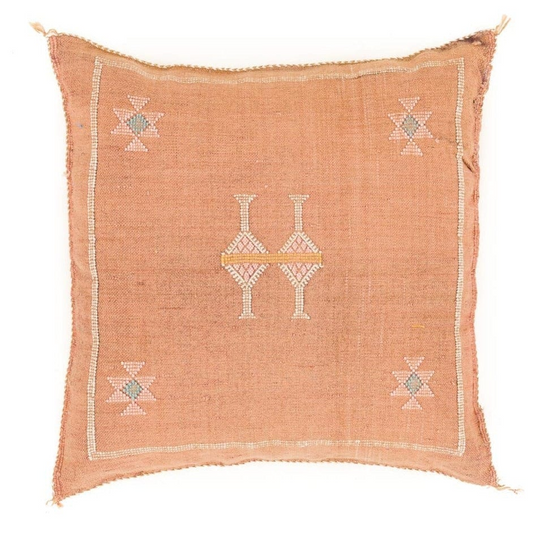 Agafay Souk Orange Cactus Silk Pillow