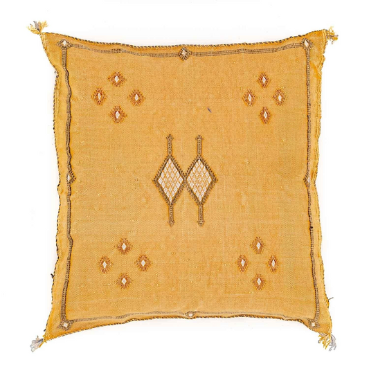 Agafay Souk Yellow Cactus Silk Pillow